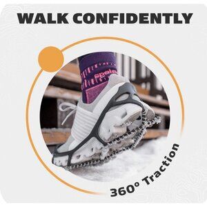 Yaktrax Walk Ice Safety Shoe Spikeless Cold Traction Snow Unisex Waterproof Sz L